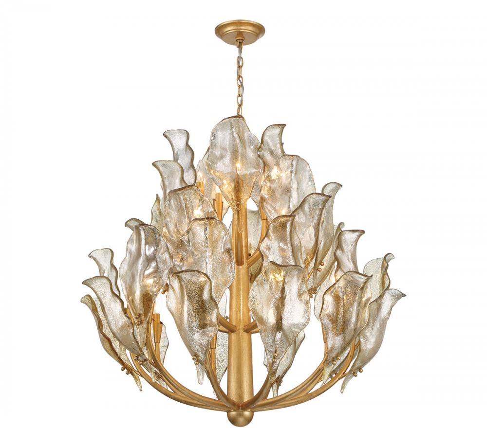 Brindisi, 20 Light Chandelier, Gold