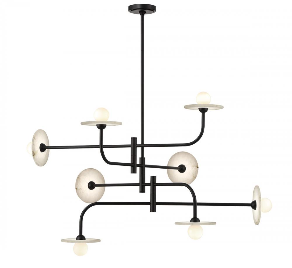 Teramo, 8 Light LED Chandelier, Matte Black