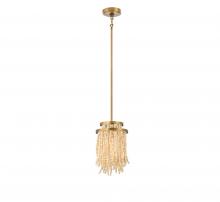 Lib & Co. CA 10179-025 - Molfetta, 1 Light Pendant, Antique Brass with Cream Beads