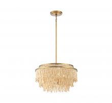 Lib & Co. CA 10181-025 - Molfetta, 5 Light Chandelier, Antique Brass with Cream Beads