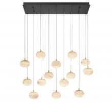 Lib & Co. CA 12126-02 - Calcolo, 14 Light Rectangular LED Chandelier, Matte Black