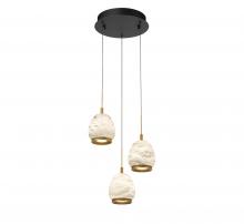 Lib & Co. CA 12136-02 - Lucidata, 3 Light Round LED Pendant, Matte Black