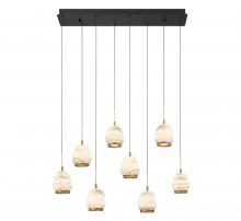 Lib & Co. CA 12140-02 - Lucidata, 8 Light Rectangular LED Chandelier, Matte Black