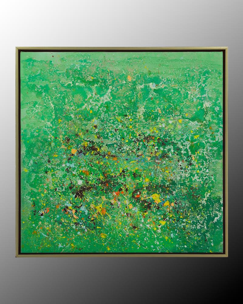 Luo Ziong Party Mint describes the depth and varying colors of green in the oil painting.  Makes an 
