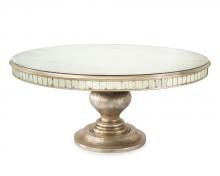 John Richard EUR-10-0038 - Bourbon Round Dining Table. The turned column and edge details are in Parisian silver and the apron 