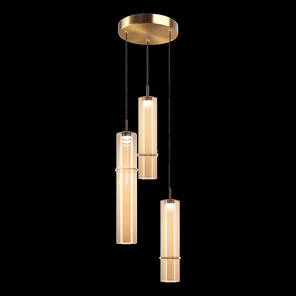 Bambu Aged Gold Brass Pendant