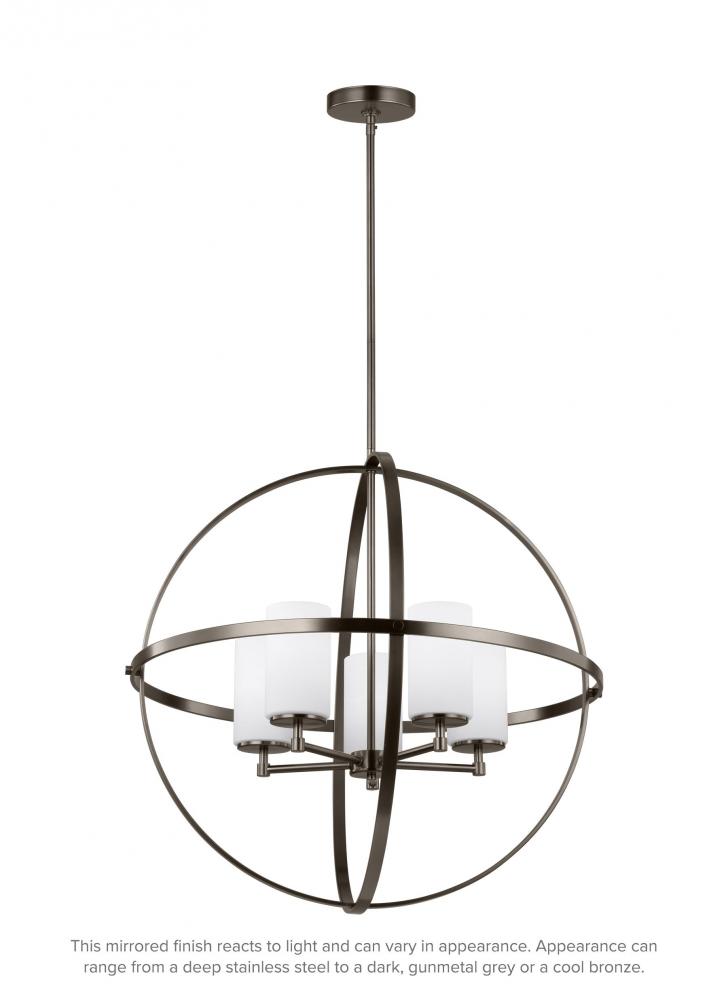 Alturas contemporary 5-light LED indoor dimmable ceiling chandelier pendant light in brushed oil rub