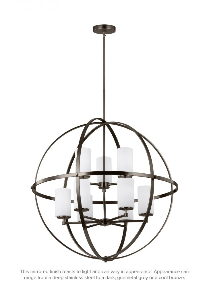Alturas contemporary 9-light LED indoor dimmable ceiling chandelier pendant light in brushed oil rub