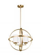 Generation Lighting 3124603EN3-848 - Alturas contemporary 3-light LED indoor dimmable ceiling chandelier pendant light in satin brass gol