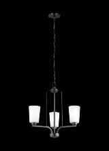 Generation Lighting 3128903EN3-710 - Franport transitional 3-light LED indoor dimmable ceiling chandelier pendant light in bronze finish