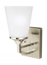 Generation Lighting 4124501EN3-962 - Hanford traditional 1-light LED indoor dimmable bath vanity wall sconce in brushed nickel silver fin