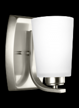 Generation Lighting 4128901EN3-962 - Franport transitional 1-light LED indoor dimmable bath vanity wall sconce in brushed nickel silver f