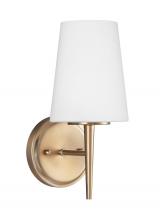 Generation Lighting 4140401EN3-848 - Driscoll contemporary 1-light LED indoor dimmable bath vanity wall sconce in satin brass gold finish