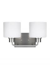 Generation Lighting 4428802EN3-962 - Canfield modern 2-light LED indoor dimmable bath vanity wall sconce in brushed nickel silver finish