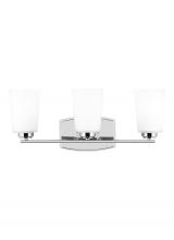 Generation Lighting 4428903EN3-05 - Franport transitional 3-light LED indoor dimmable bath vanity wall sconce in chrome silver finish wi