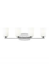 Generation Lighting 4428904EN3-05 - Franport transitional 4-light LED indoor dimmable bath vanity wall sconce in chrome silver finish wi