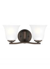 Generation Lighting 4439002EN3-710 - Emmons traditional 2-light LED indoor dimmable bath vanity wall sconce in bronze finish with satin e