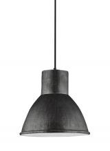 Generation Lighting 6517401EN3-846 - Division Street contemporary 1-light LED indoor dimmable ceiling hanging single pendant light in sta