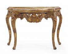 J. Richard EUR-02-0074 - 37X50X20 GLD CARVED CONSOLE W/MARBLE TOP