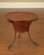 J. Richard JRA-7698 - 20X21X21 BRAIDED LEATHER CHAIRSIDE TABLE