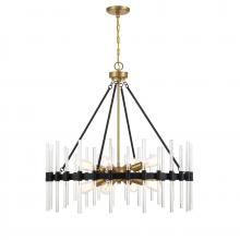 Savoy House Canada 7-1937-8-143 - Santiago 8-Light Pendant in Matte Black with Warm Brass Accents