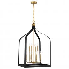 Savoy House Canada 7-7800-8-143 - Sheffield 8-Light Pendant in Matte Black with Warm Brass Accents