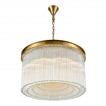 ZEEV Lighting CD10326-15-AGB - 15-Light 30" Round Aged Brass Inverted Tiered Crystal Chandelier