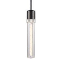 ZEEV Lighting P11708-E26-SBB-K-PN-G3 - Zigrina 12" Fluted Glass E26 Pendant in Black with Knurled Ring in Nickel