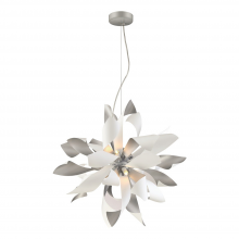 ZEEV Lighting P30085-6-S+MW - 6-Light Decorative Floral Windmill Silver Pendant Light