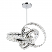 ZEEV Lighting P30092-6-CH - 6-Light 19" 3 Band Orbital Chrome Crystal Pendant Light