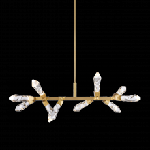 ZEEV Lighting PL11413-LED-10-AGB - LED 3CCT 31" 10-Light Crafted Crystal Aged Brass Linear Adjustable Pendant