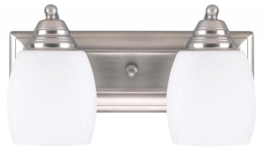 Griffin, IVL259A02 BPT -G-, 2 Light Vanity, Flat Opal Glass, 100 W Type A