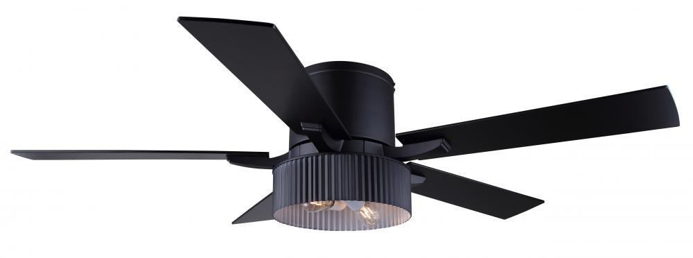 CFan 52", REXTON MBK, 5 Pylwood Blades, 7# Blade Color, Hugger Mount, 2 x 4W B-LST45-4 Bulbs Inc