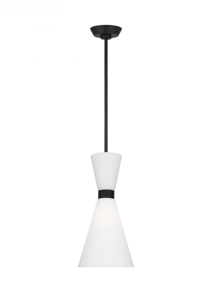 Belcarra Modern 1-Light Small Single Pendant Ceiling Light in Midnight Black Finish