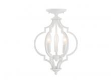 Savoy House Meridian M60055BQW - 3-Light Convertible Semi-Flush or Pendant in Bisque White