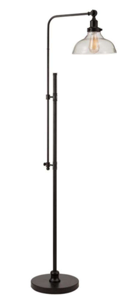 BL66LTX, Black Adjustable Base with Clear Glass Shade